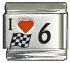 Red Heart with Flag Number 6