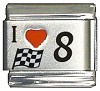 Red Heart with Flag Number 8