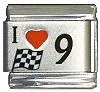 Red Heart with Flag Number 9
