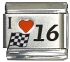 Red Heart with Flag Number 16