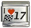 Red Heart with Flag Number 17