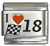 Red Heart with Flag Number 18