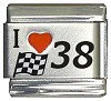 Red Heart with Flag Number 38