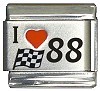 Red Heart with Flag Number 88