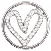 DA984 Heart in Circle Plate in Silver for 30mm Locket