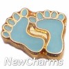 H1013 Blue Footprints Floating Locket Charm