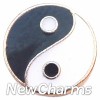 H1700 Yin Yang Gold Trim Floating Locket Charm