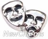 H6520 Silver Drama Masks Floating Locket Charm