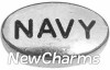 H7185 Navy Silver Oval Floating Locket Charm