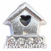 H8038 Birdhouse With Stones Floating Locket Charm