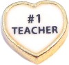 H9164 Number 1 Teacher Floating Locket Charm