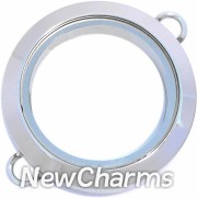 IS20  Twist Stainless Steel Inline Silver Medium Round Loose Floating Locket 